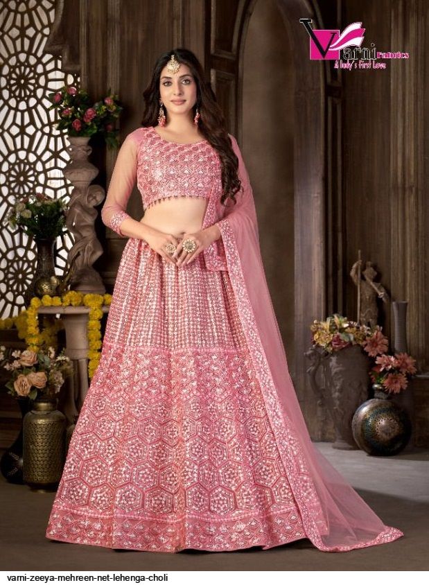 Seema Gujral Embroidered Lehenga And Attached Dupatta Blouse | Pink, Pearl,  Net, One Shoulder, Sleeveless | Blouses for women, Aza fashion, Fashion