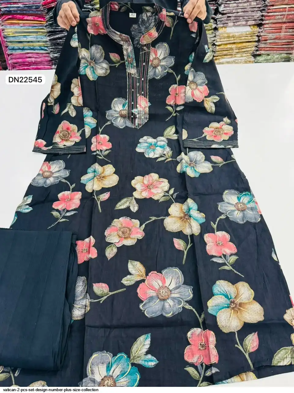 VATICAN 2 PCS KURTI SET DESIGN PLUS SIZE COLLECTION DN22545 C