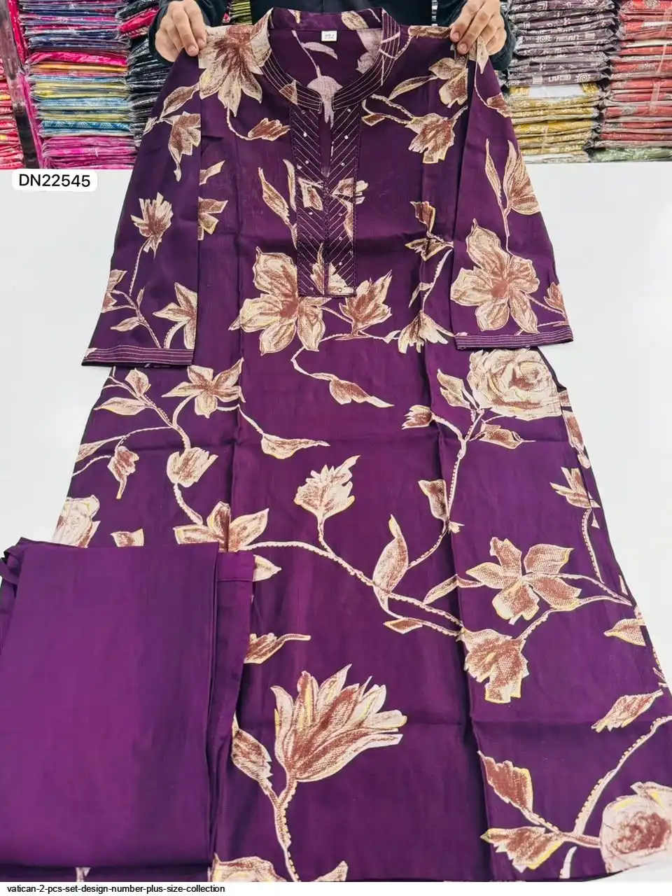 VATICAN 2 PCS KURTI SET DESIGN PLUS SIZE COLLECTION DN22545 B