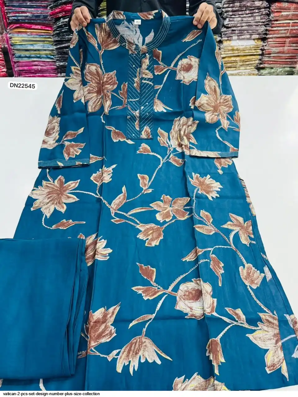 VATICAN 2 PCS KURTI SET DESIGN PLUS SIZE COLLECTION DN22545 A