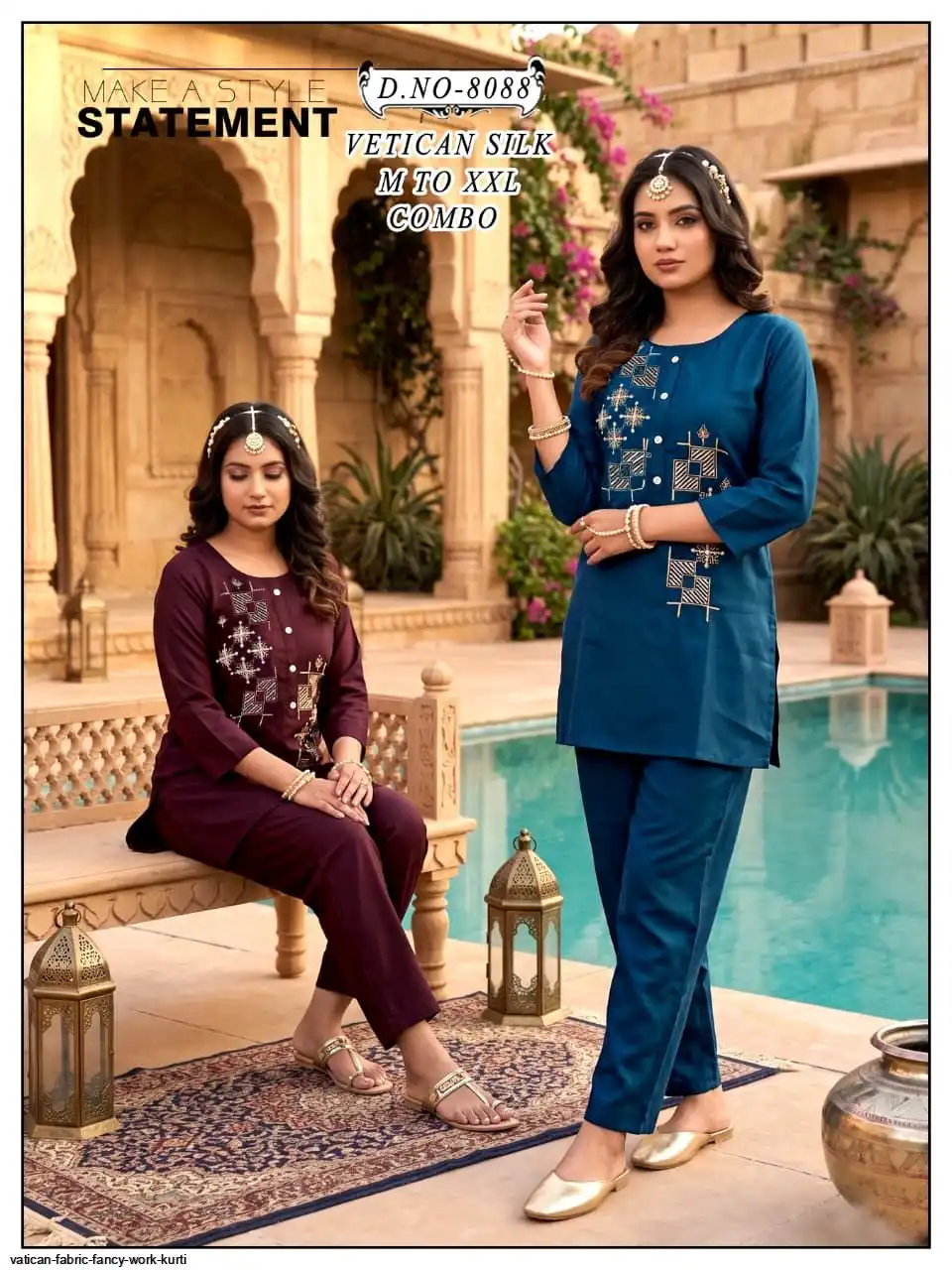 VATICAN FABRIC FANCY WORK KURTI 4