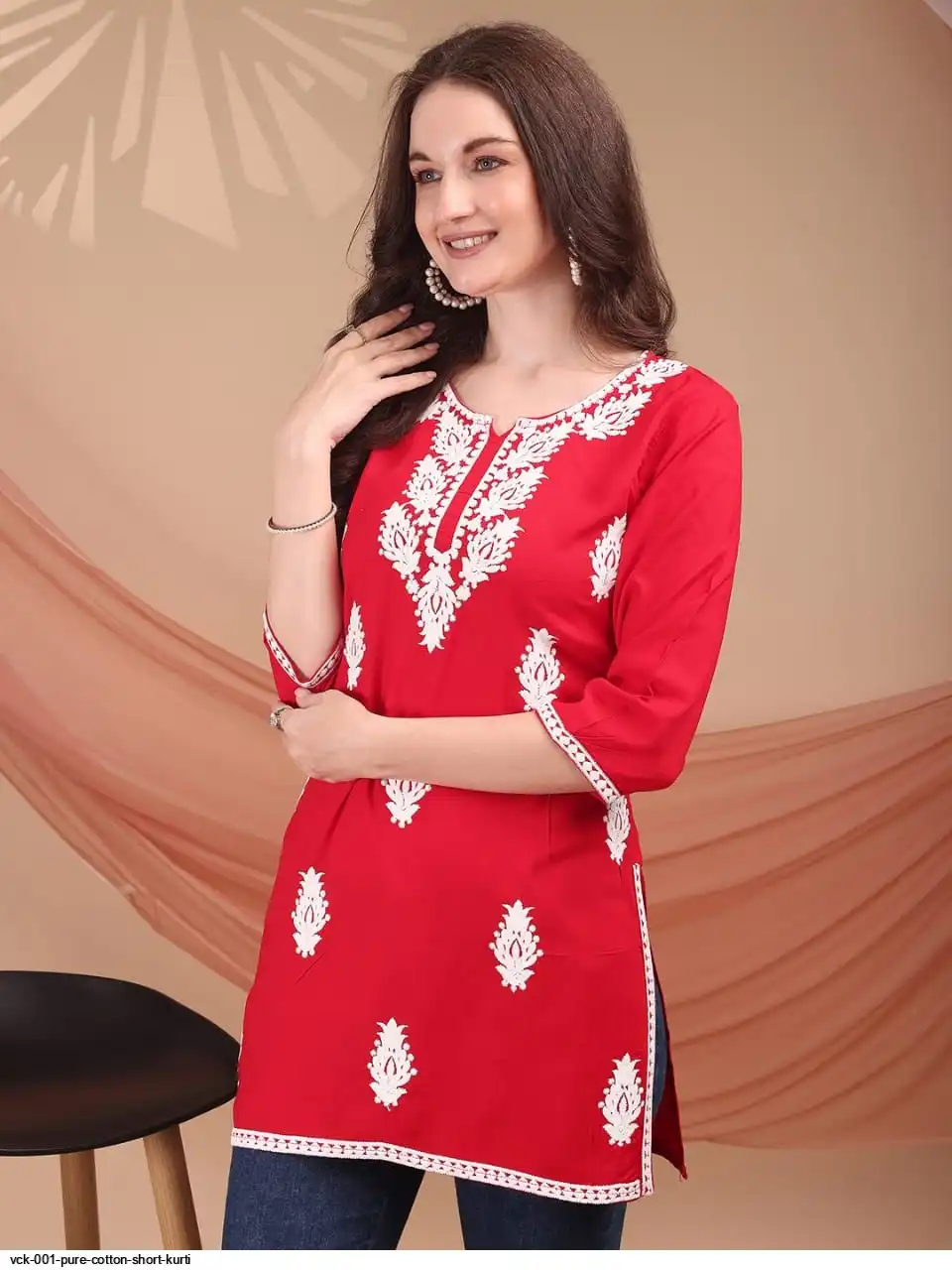 VCK 001 PURE COTTON SHORT KURTI E