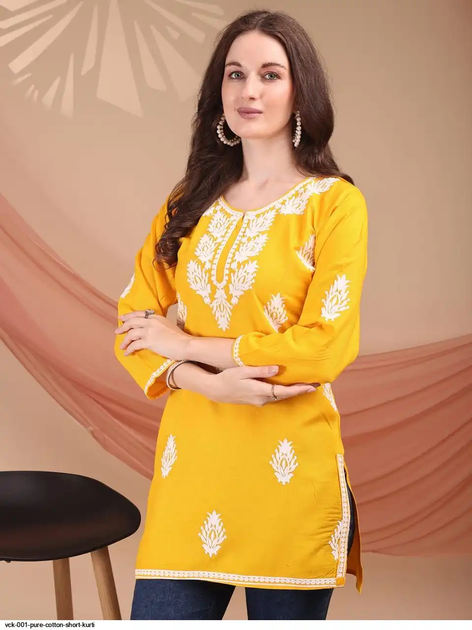 VCK 001 PURE COTTON SHORT KURTI F