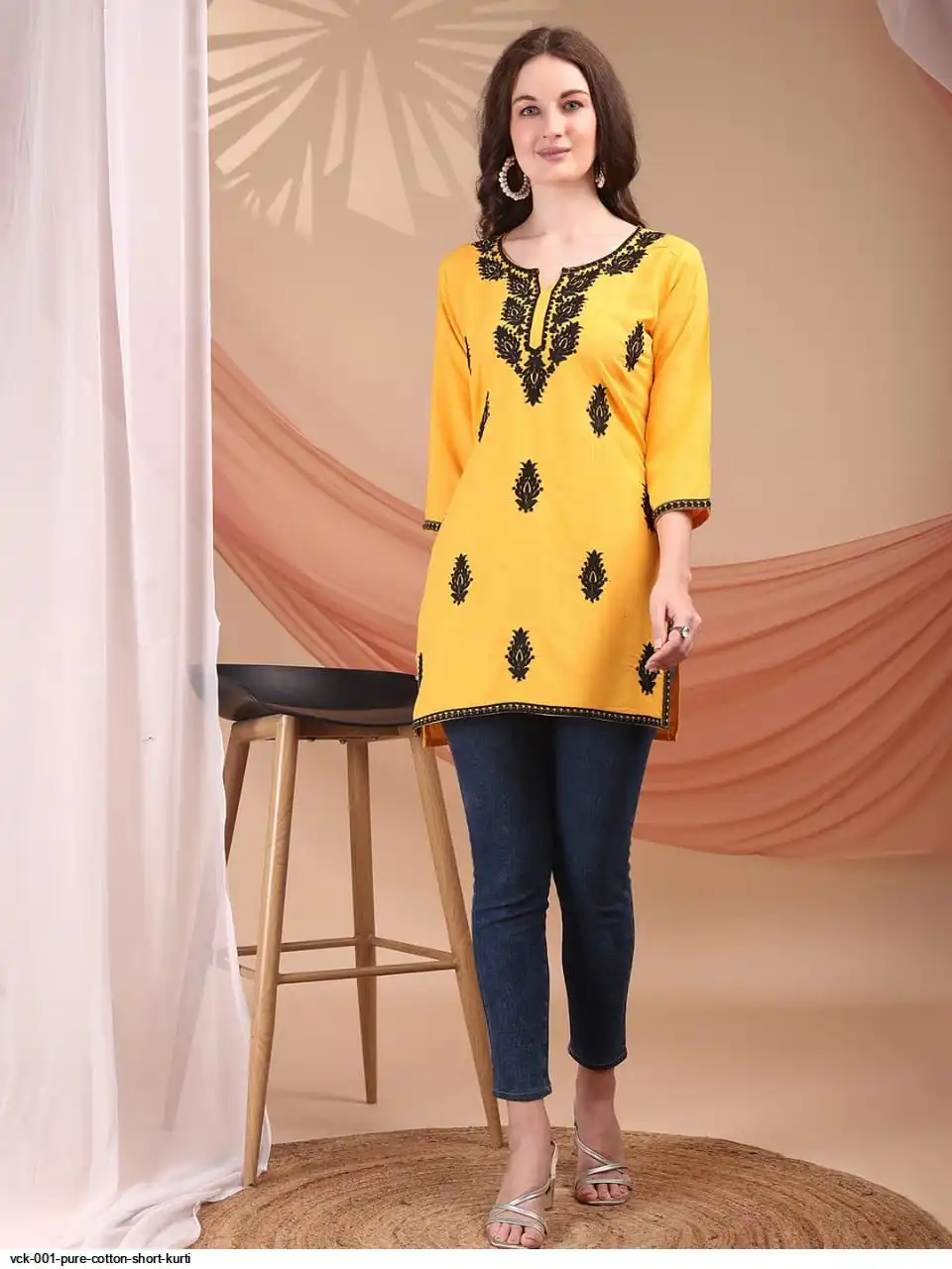 VCK 001 PURE COTTON SHORT KURTI D