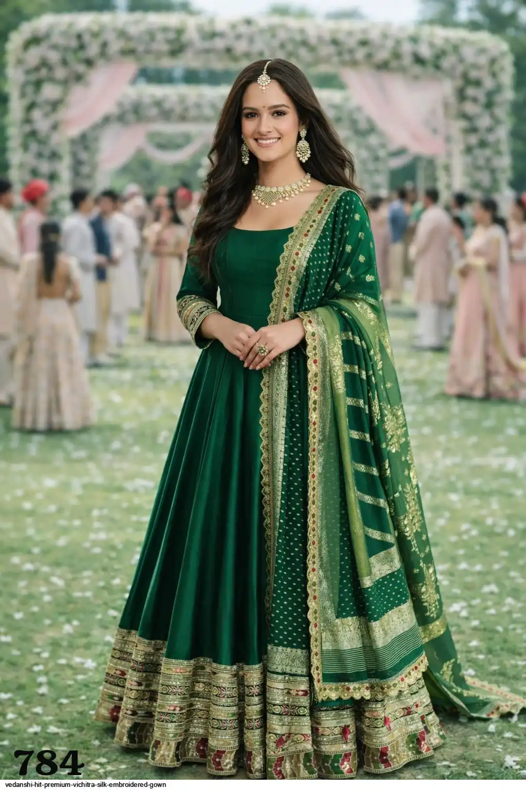 VEDANSHI HIT PREMIUM VICHITRA SILK EMBROIDERED GOWN C