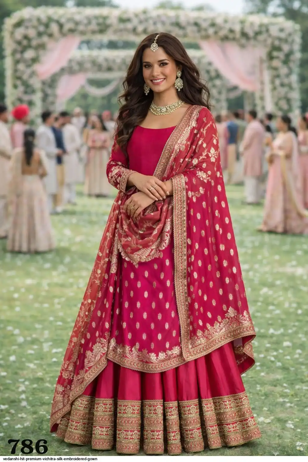 VEDANSHI HIT PREMIUM VICHITRA SILK EMBROIDERED GOWN B