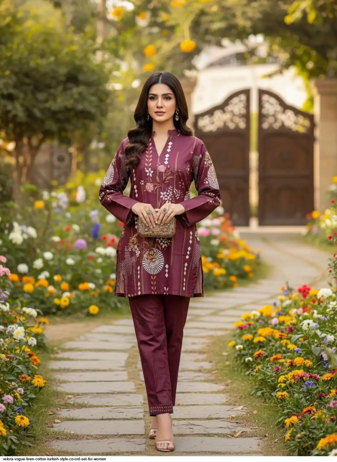 VELORA VOGUE LINEN COTTON TURKISH STYLE CO ORD SET FOR WOMEN F