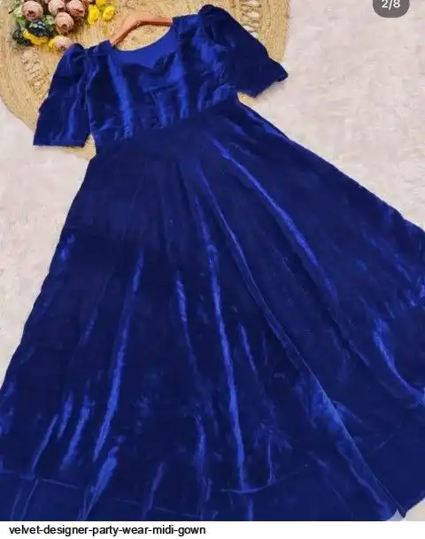 VELVET DESIGNER PARTY WEAR MIDI GOWN C
