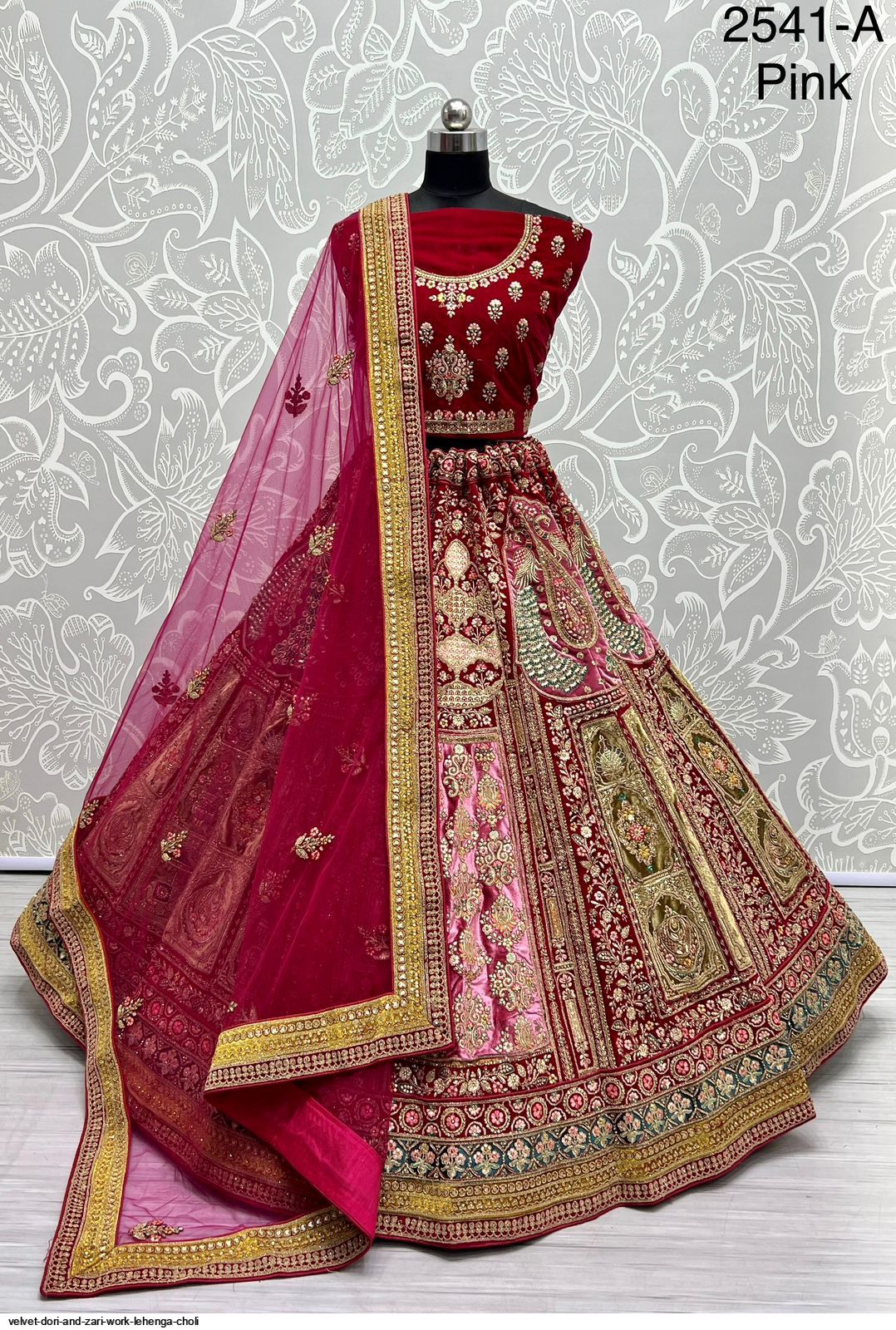 Buy Cyber Yellow Lehenga Choli With Intricate Patchwork In Mirror Work,  Brocade Weave And Moroccan Print