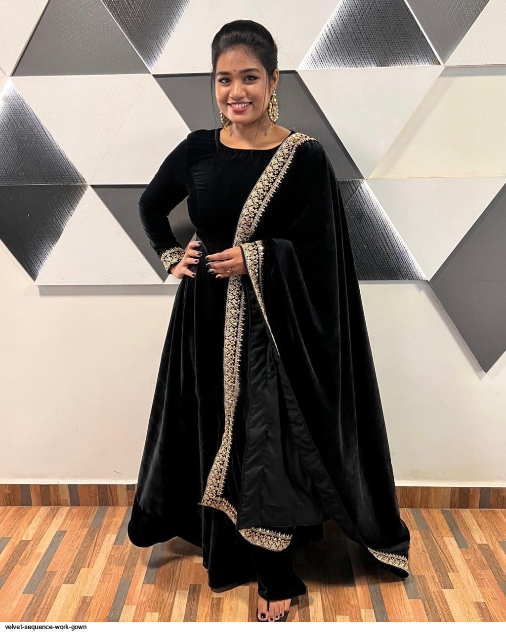 sequence work gown