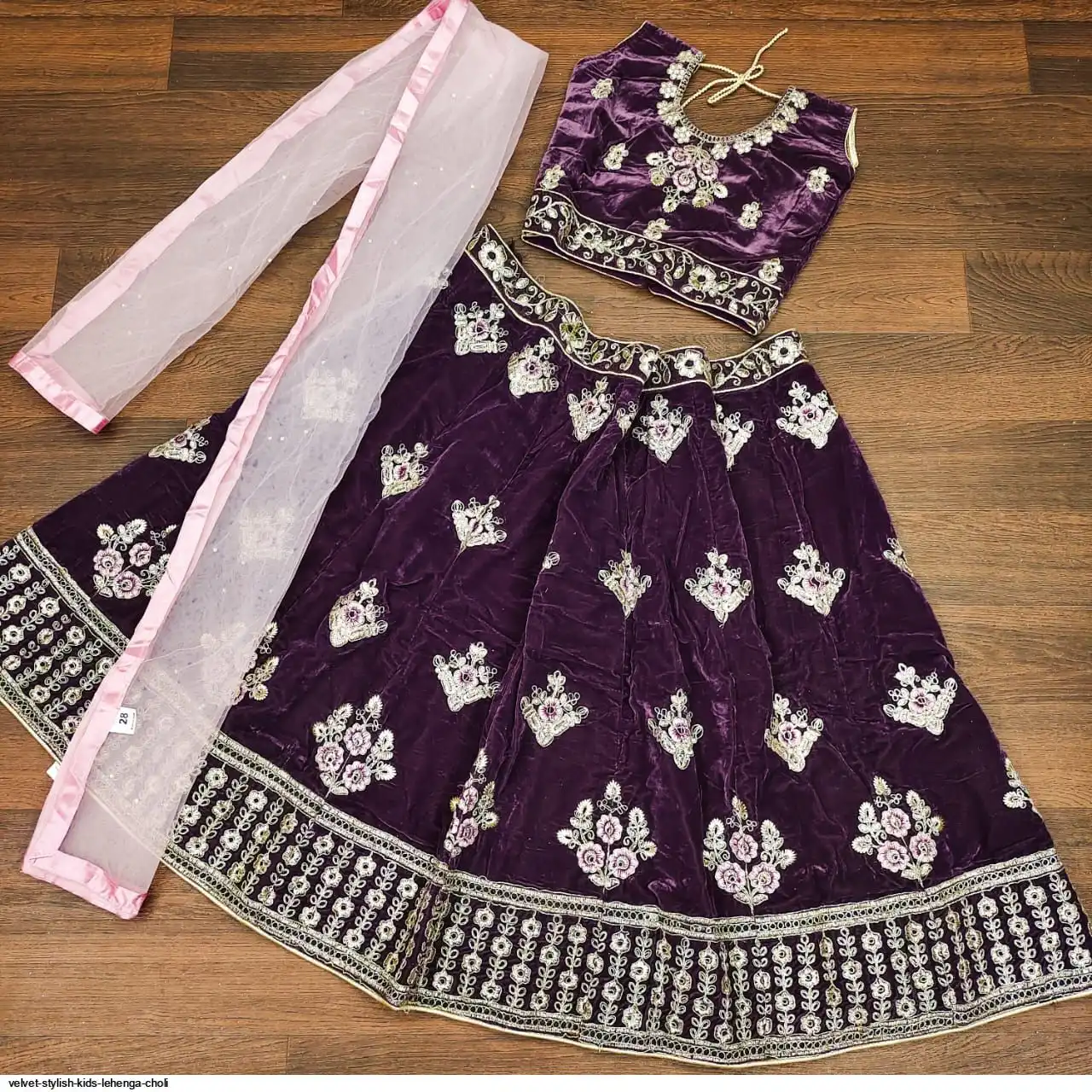 VELVET STYLISH KIDS LEHENGA CHOLI 4