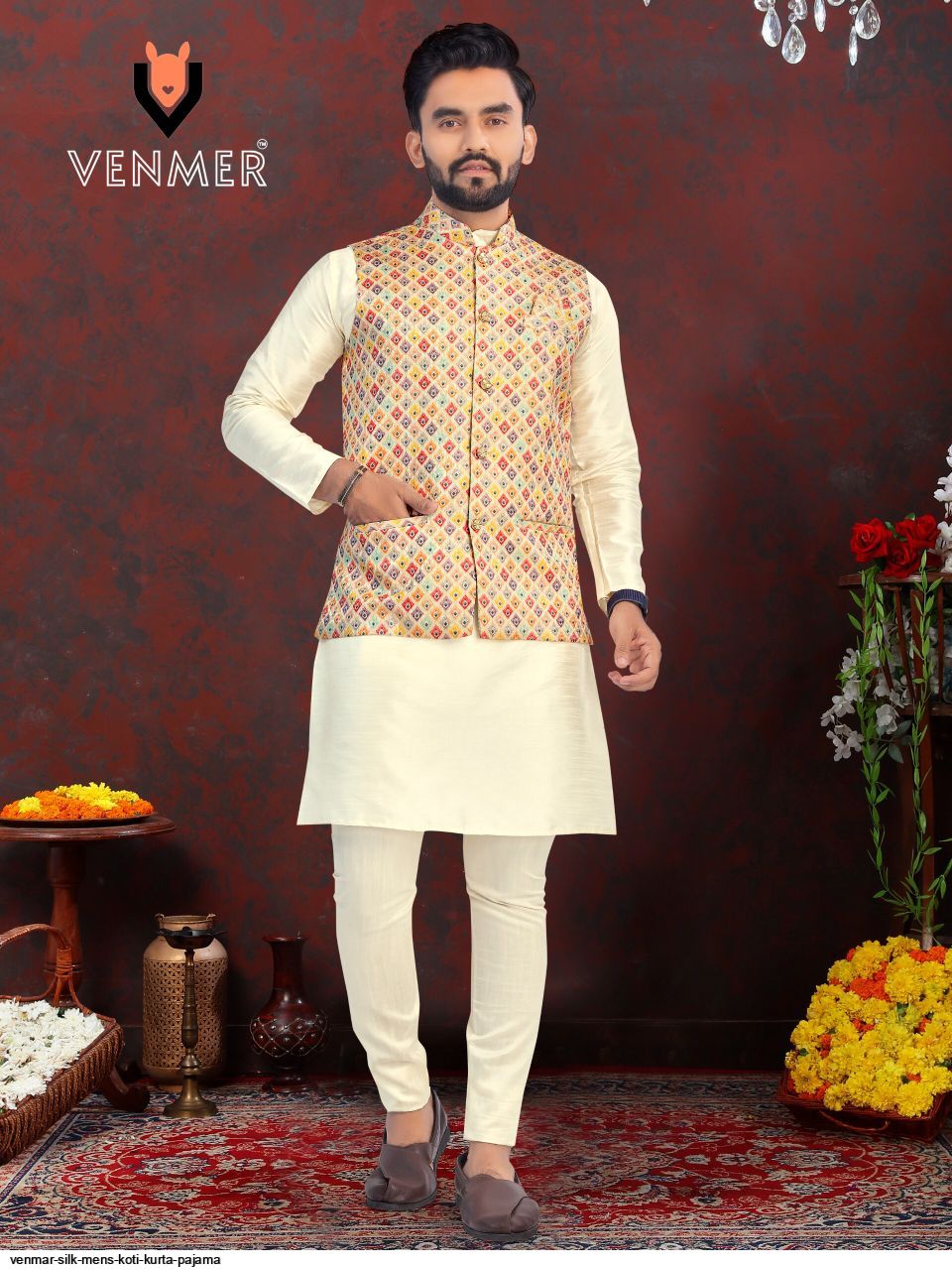 venmer-silk-mens-koti-kurta-pajama-B