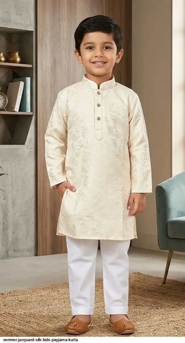 VENMER JACQUARD SILK KIDS PAYJAMA KURTA B