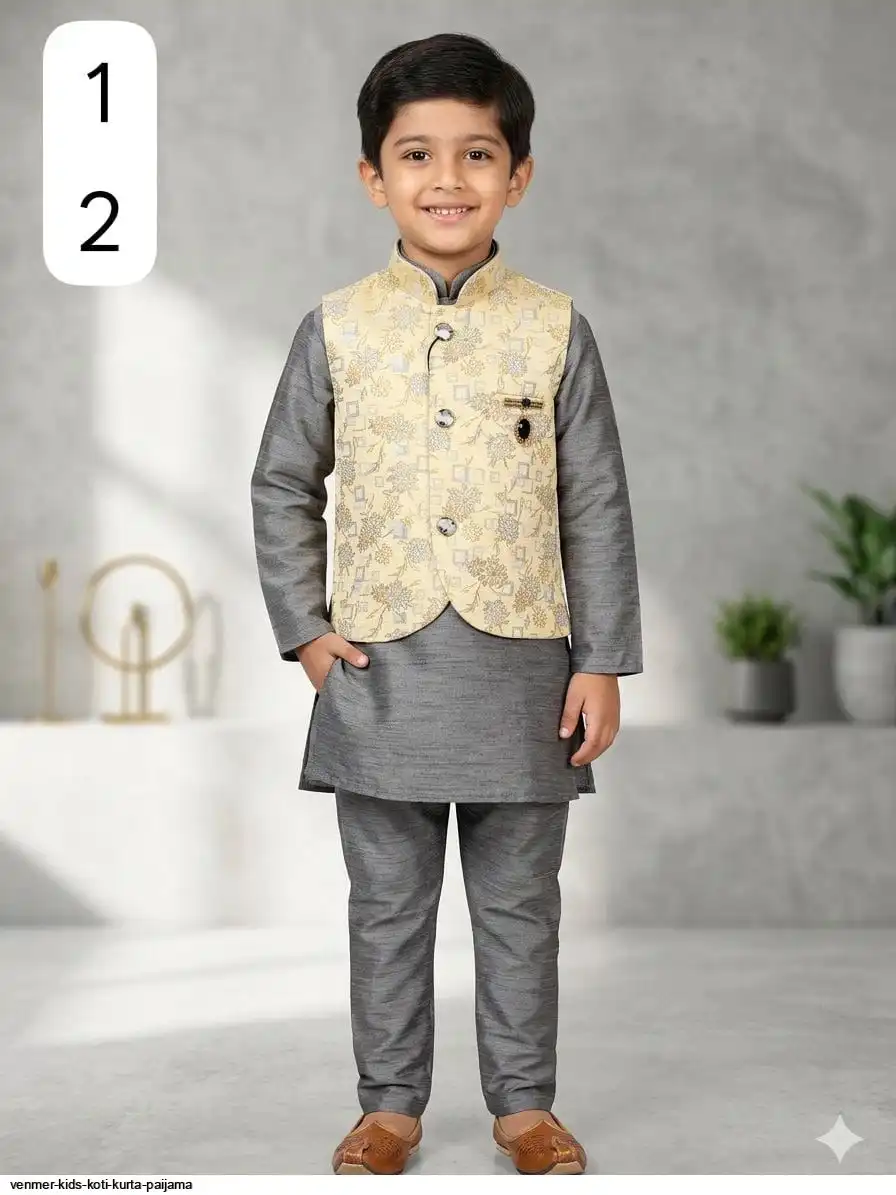 VENMER KIDS KOTI KURTA PAIJAMA 11