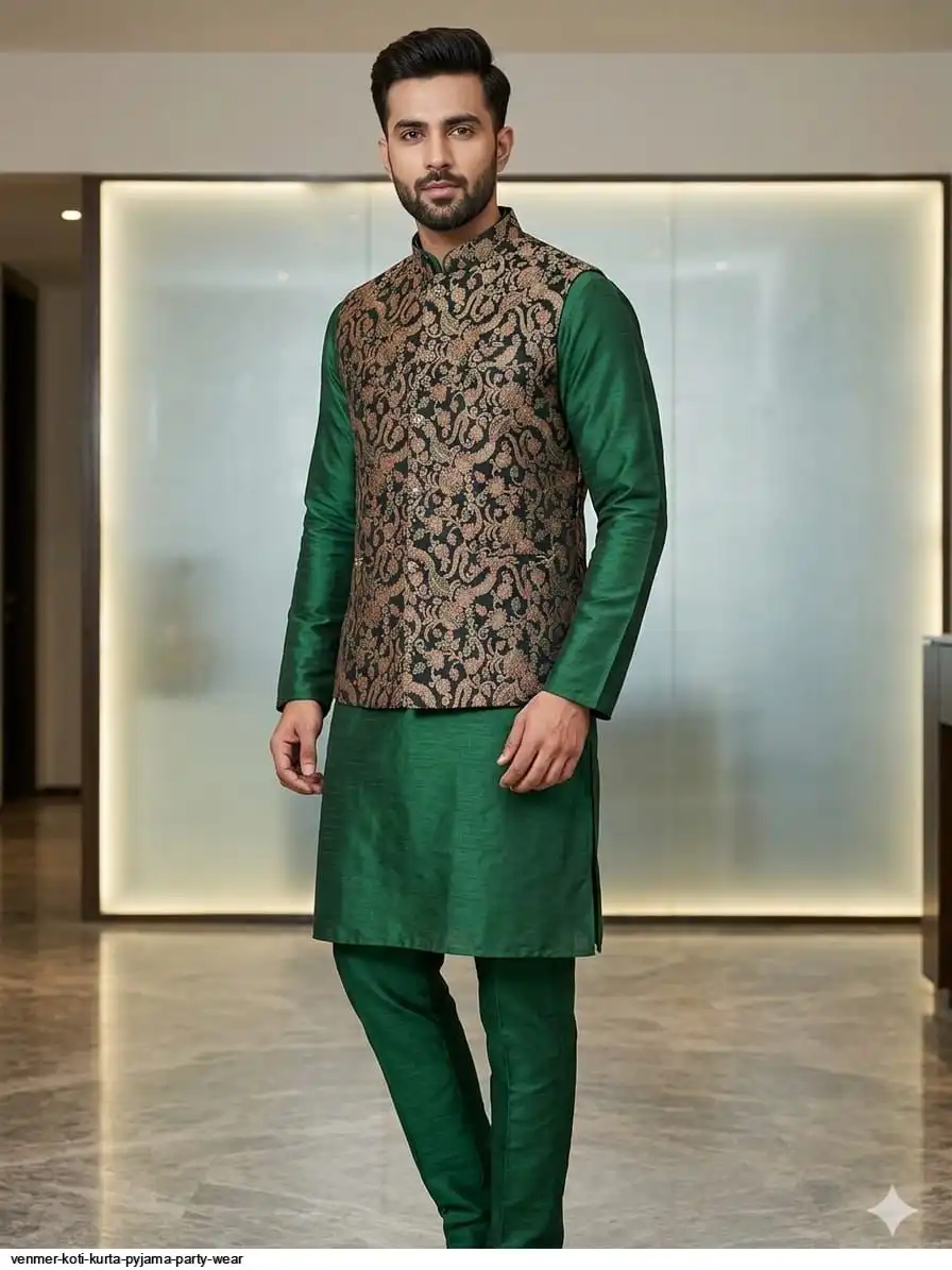 VENMER KOTI KURTA PYJAMA PARTY WEAR D