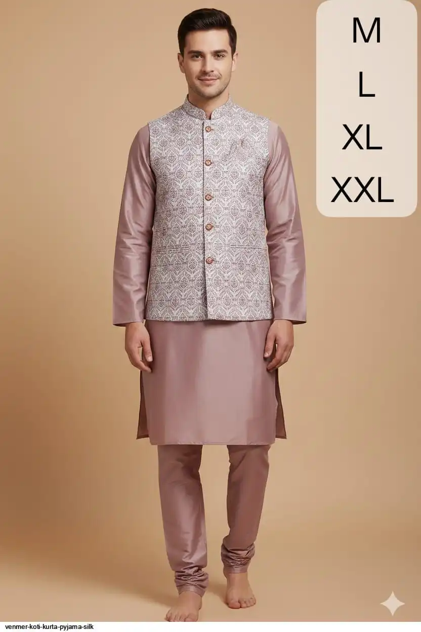 VENMER KOTI KURTA PYJAMA SILK C