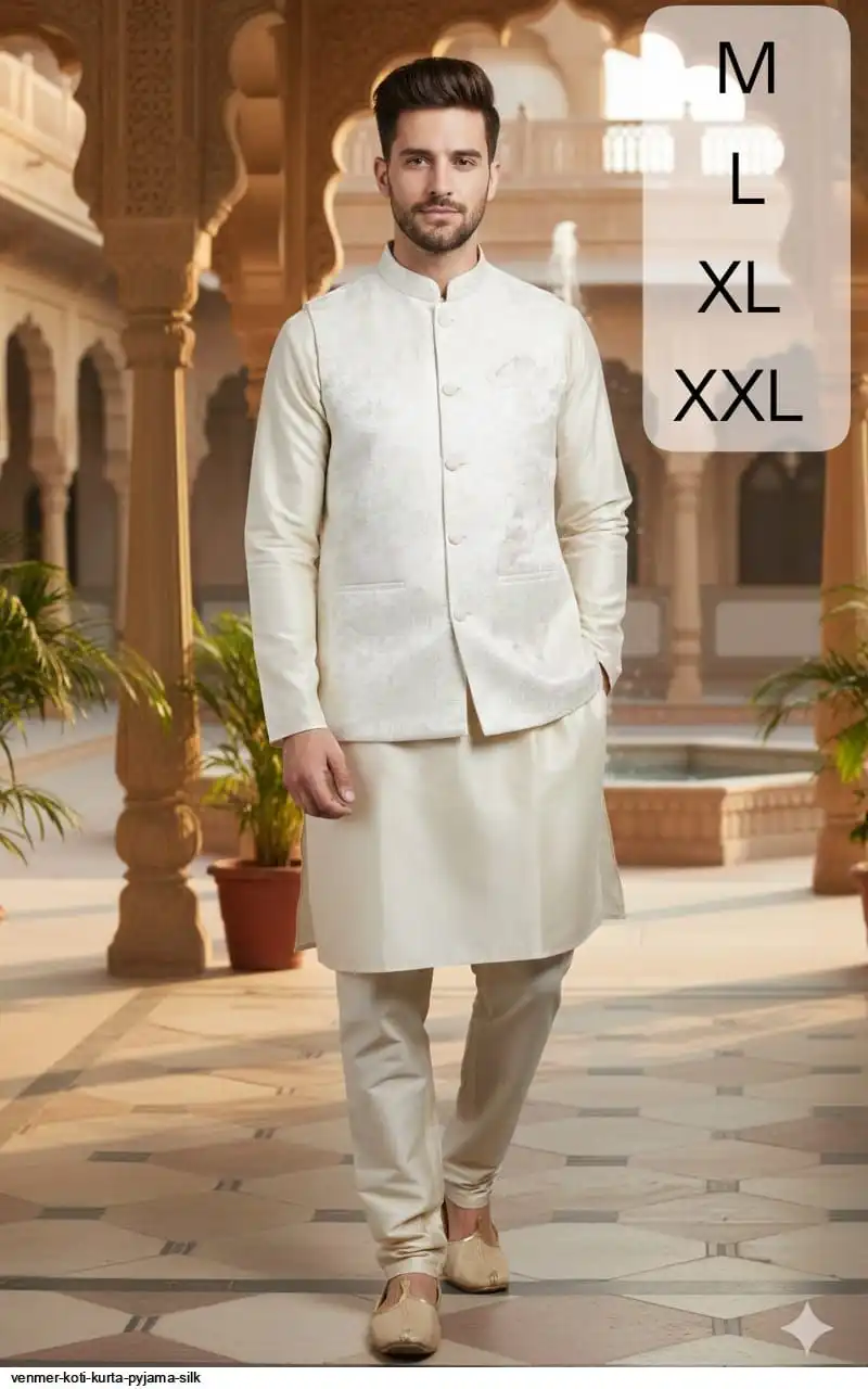 VENMER KOTI KURTA PYJAMA SILK B