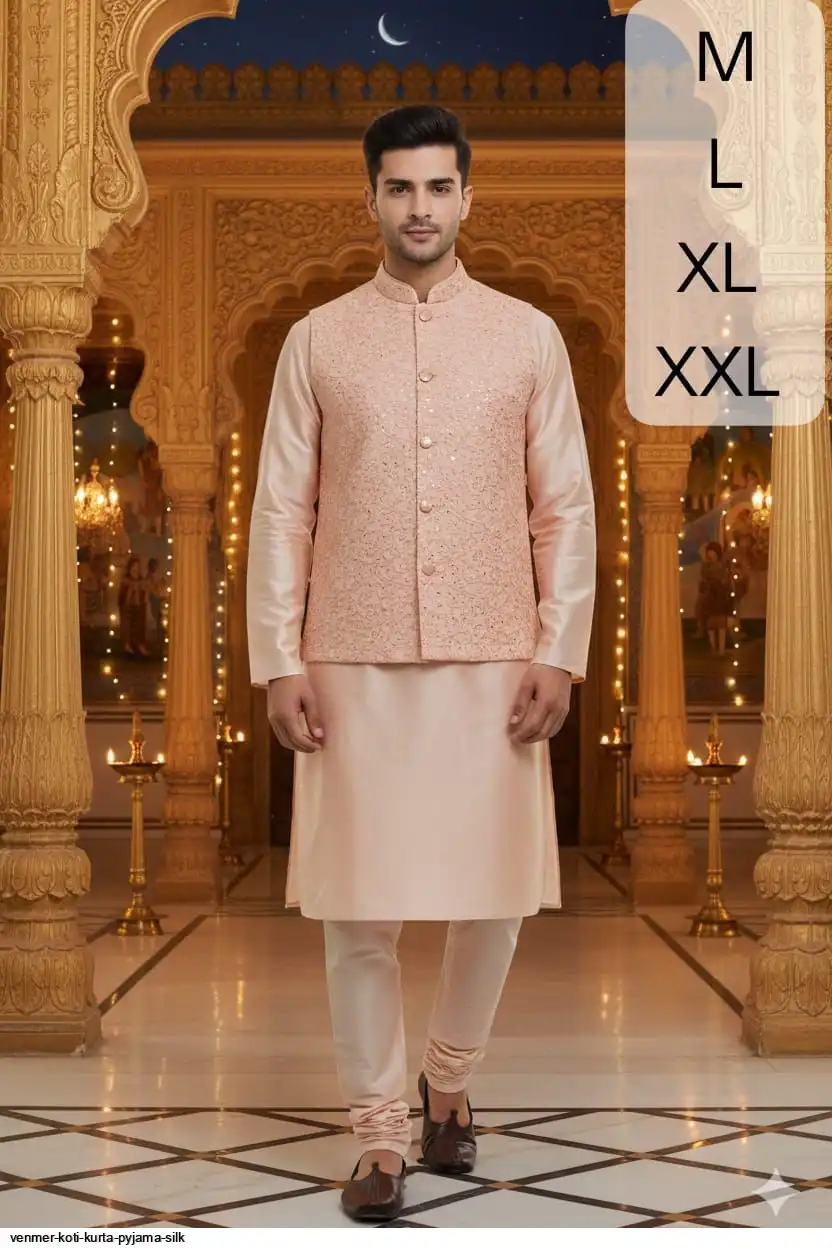VENMER KOTI KURTA PYJAMA SILK F
