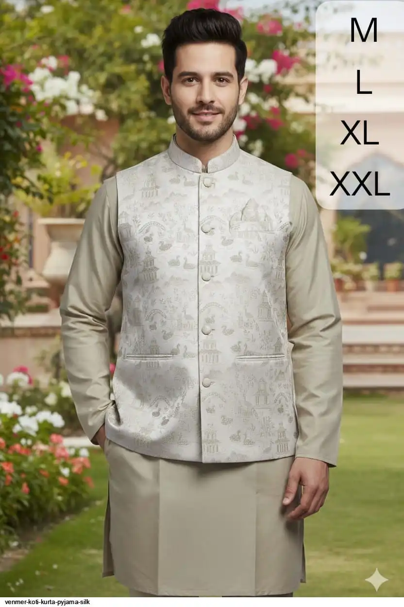 VENMER KOTI KURTA PYJAMA SILK E