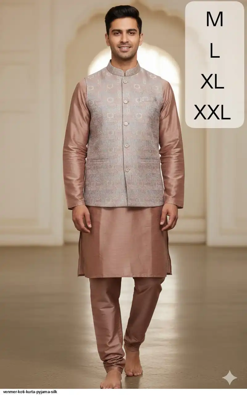 VENMER KOTI KURTA PYJAMA SILK I