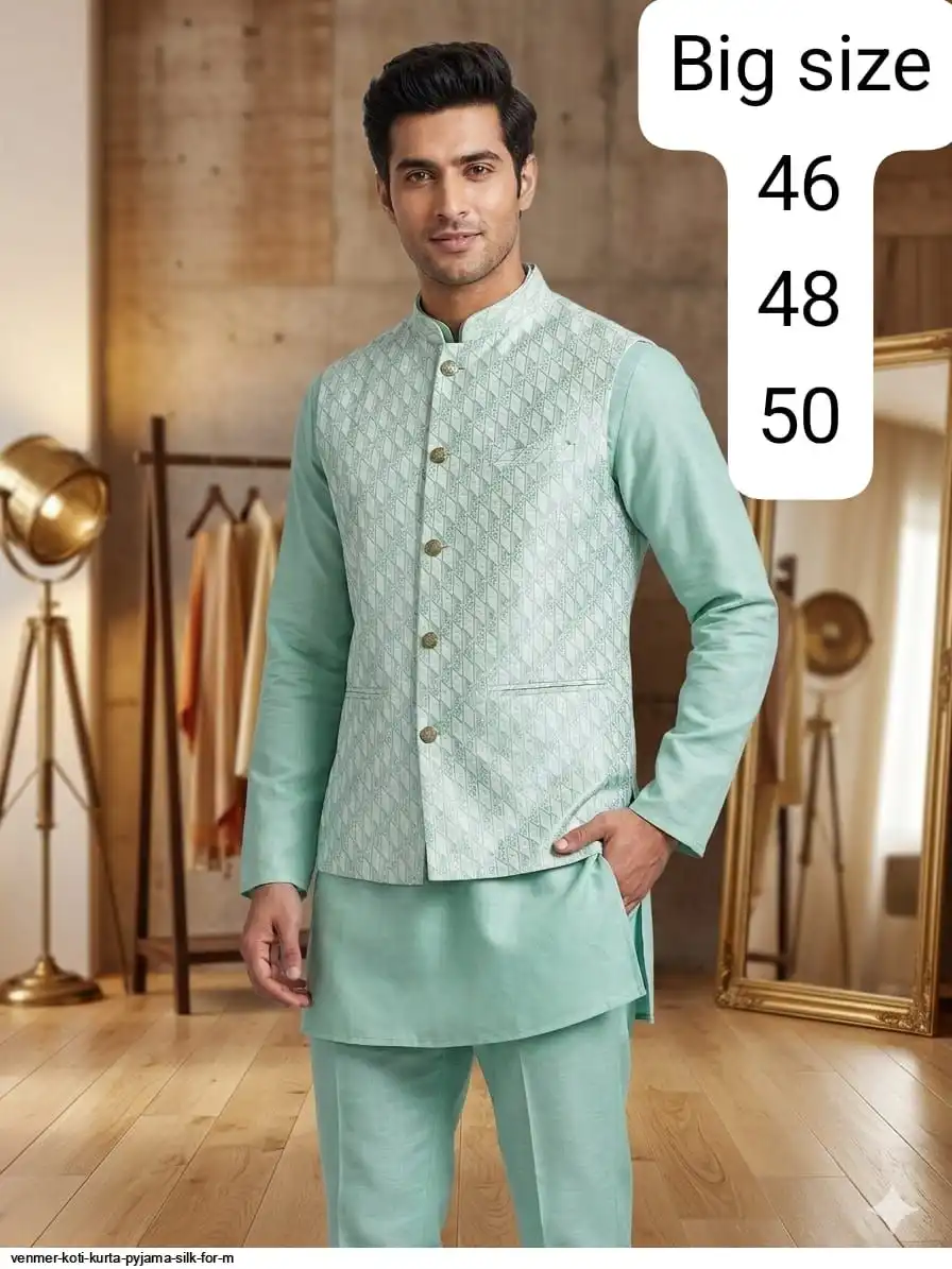 VENMER KOTI KURTA PYJAMA SILK FOR M B