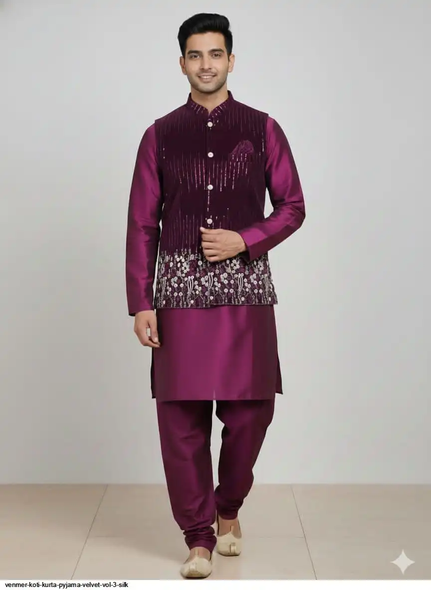 VENMER KOTI KURTA PYJAMA VELVET VOL 3 SILK B