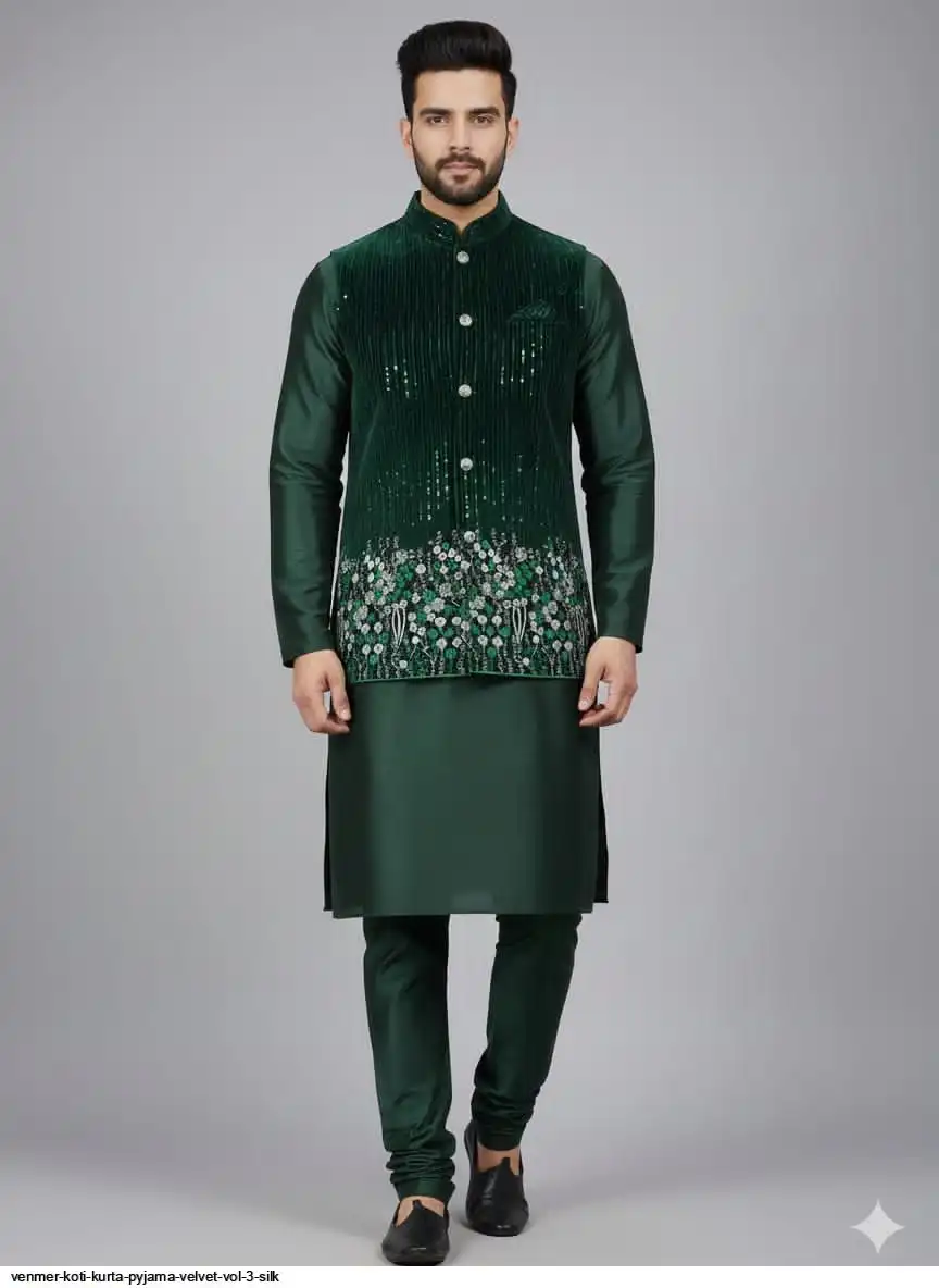 VENMER KOTI KURTA PYJAMA VELVET VOL 3 SILK D