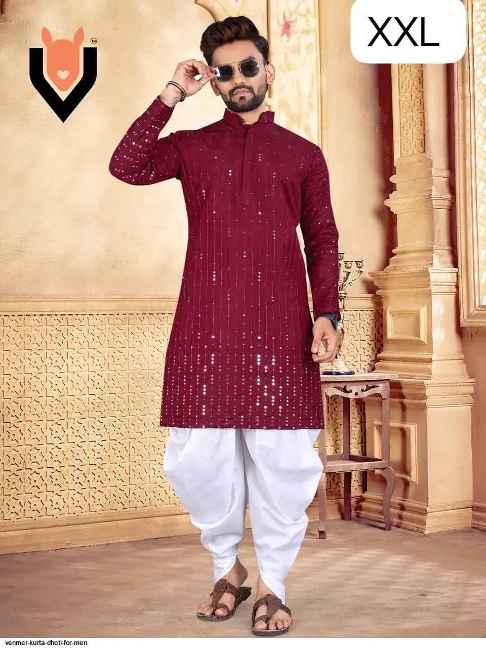 VENMER KURTA DHOTI FOR MEN B