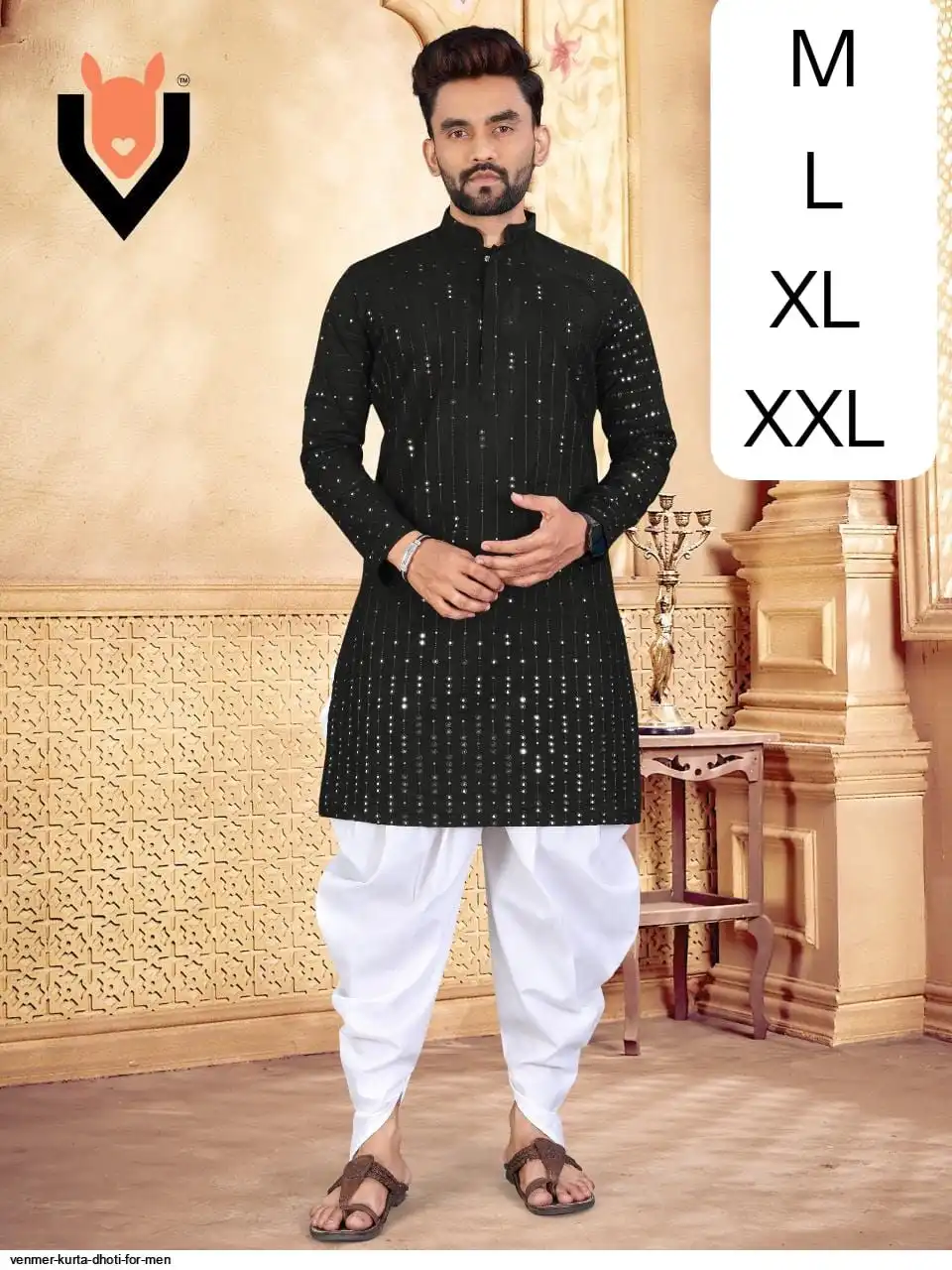 VENMER KURTA DHOTI FOR MEN C