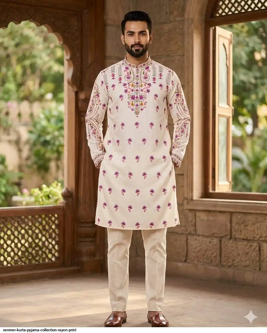 VENMER KURTA PYJAMA COLLECTION RAYON PRINT 8