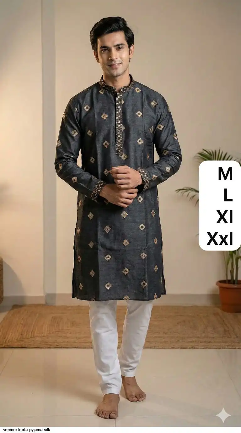 VENMER KURTA PYJAMA SILK B