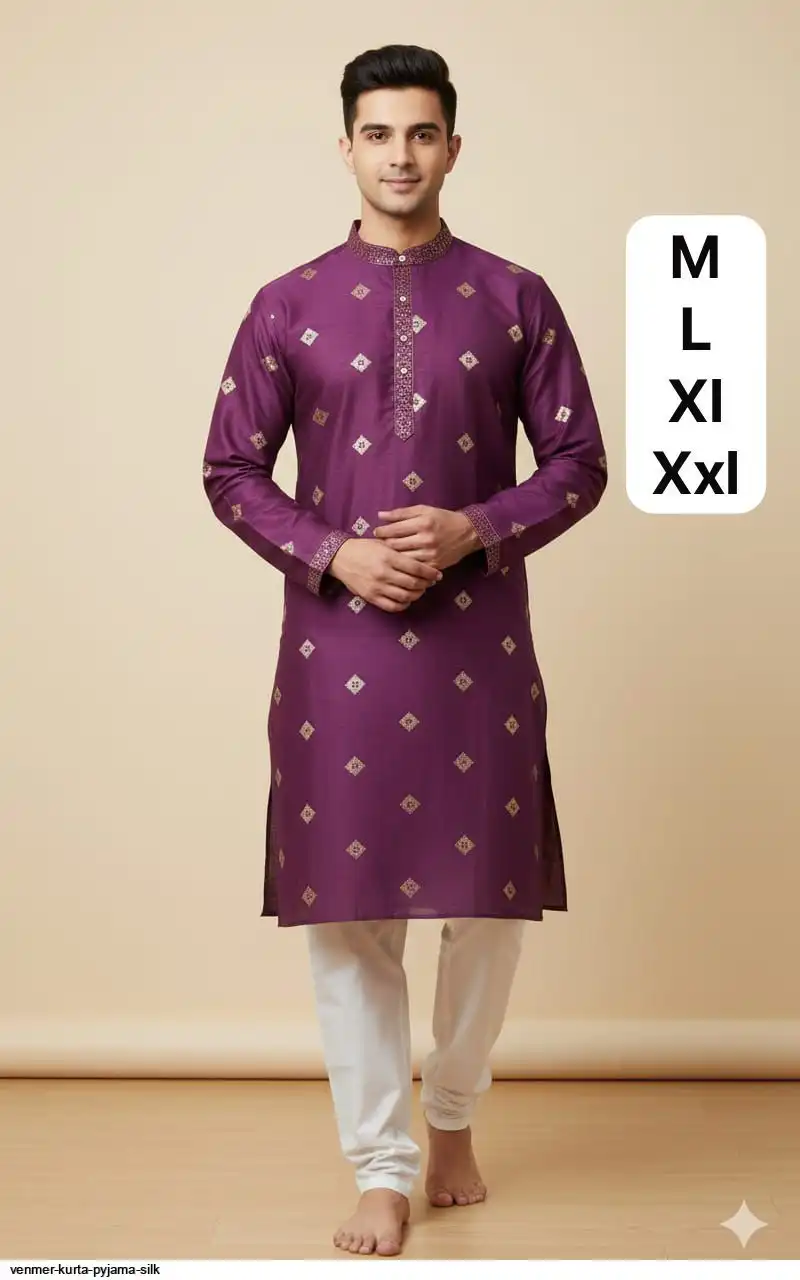 VENMER KURTA PYJAMA SILK C