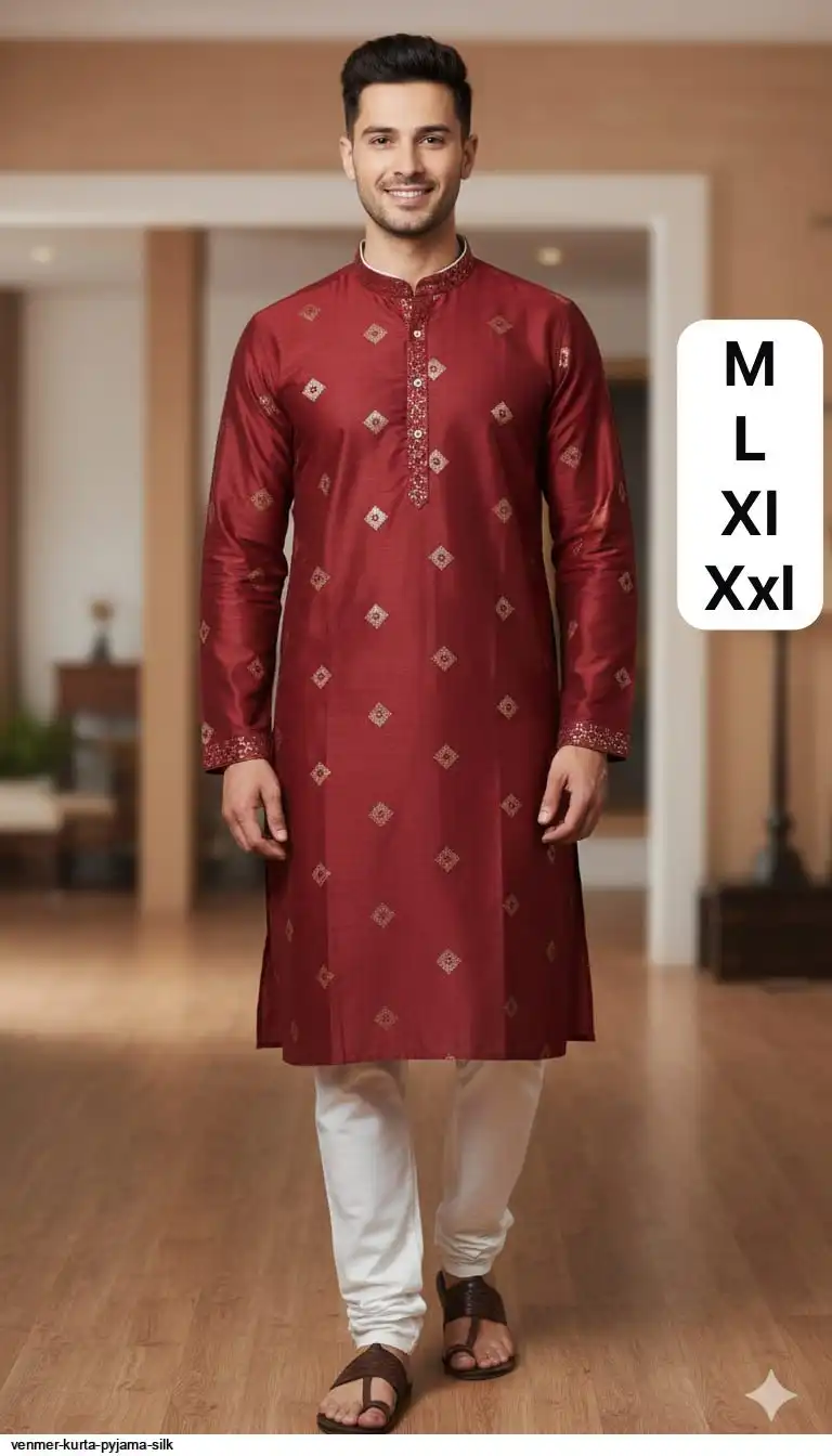 VENMER KURTA PYJAMA SILK E