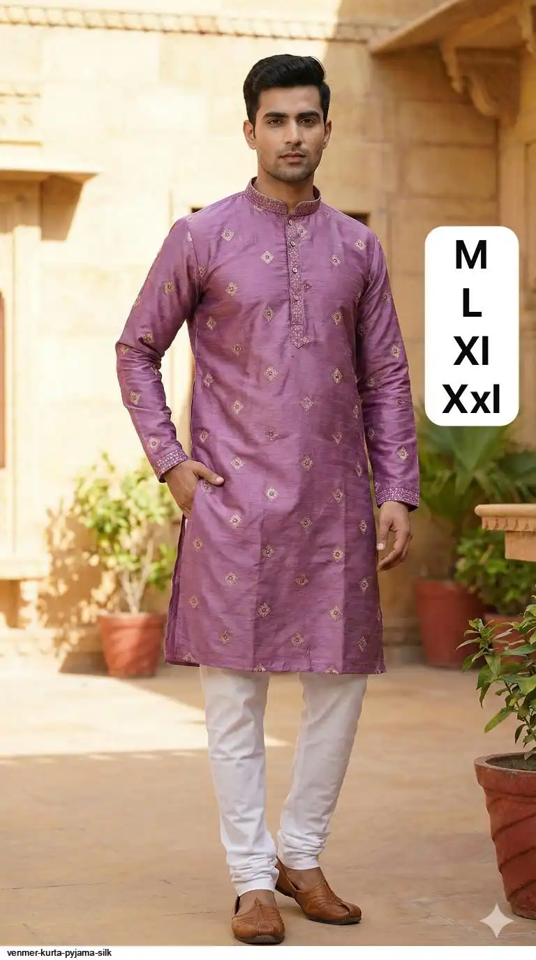 VENMER KURTA PYJAMA SILK F