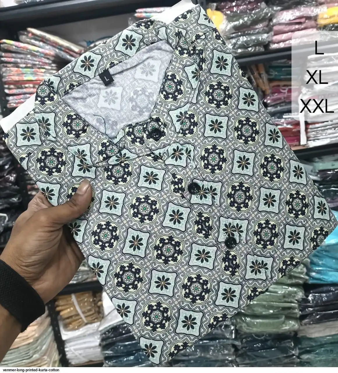 VENMER LONG PRINTED KURTA COTTON L