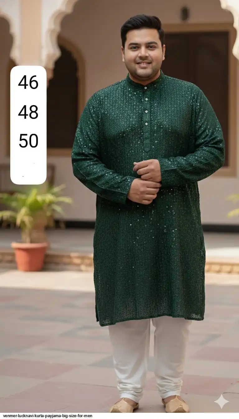 VENMER LUCKNAVI KURTA PAYJAMA BIG SIZE FOR MEN B