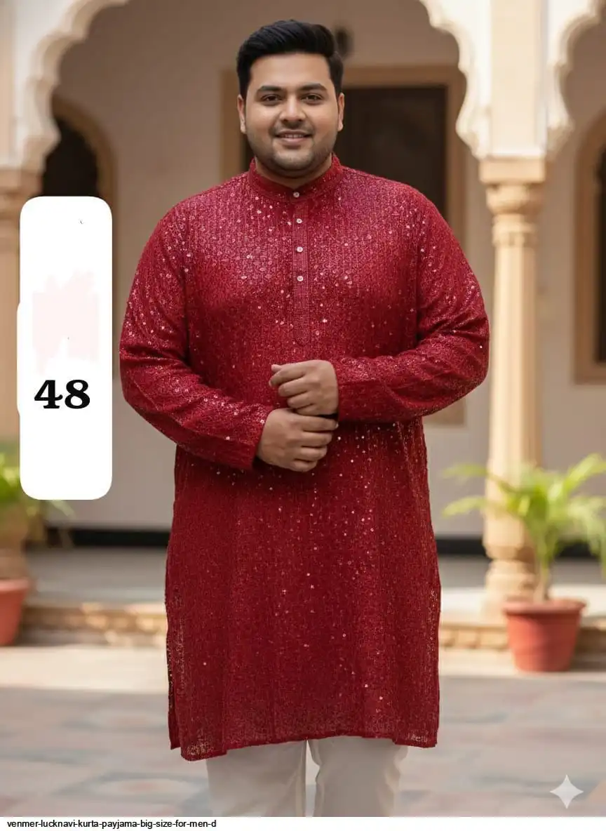 VENMER LUCKNAVI KURTA PAYJAMA BIG SIZE FOR MEN D