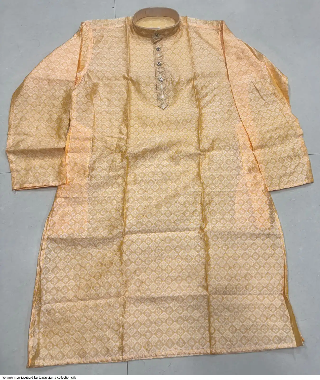 VENMER MEN JACQUARD KURTA PAYAJAMA COLLECTION SILK F