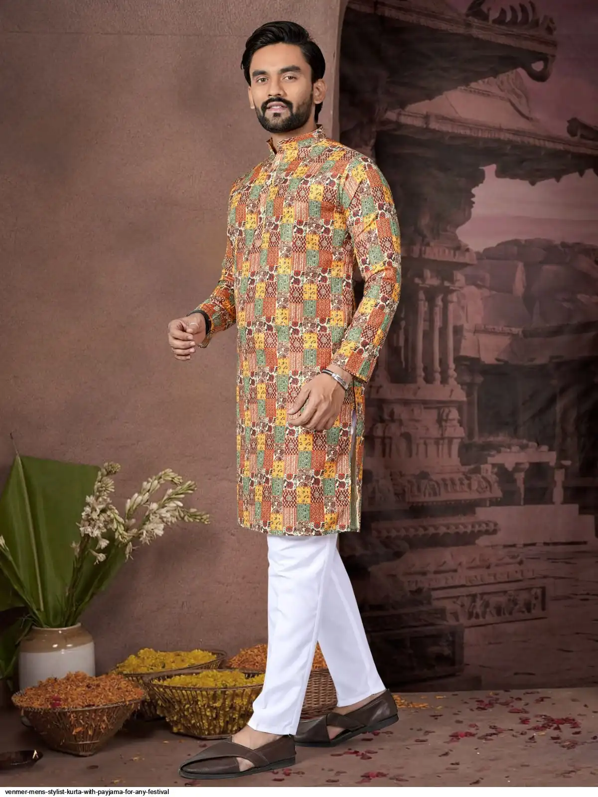 VENMER MENS STYLIST KURTA WITH PAYJAMA FOR ANY FESTIVAL C