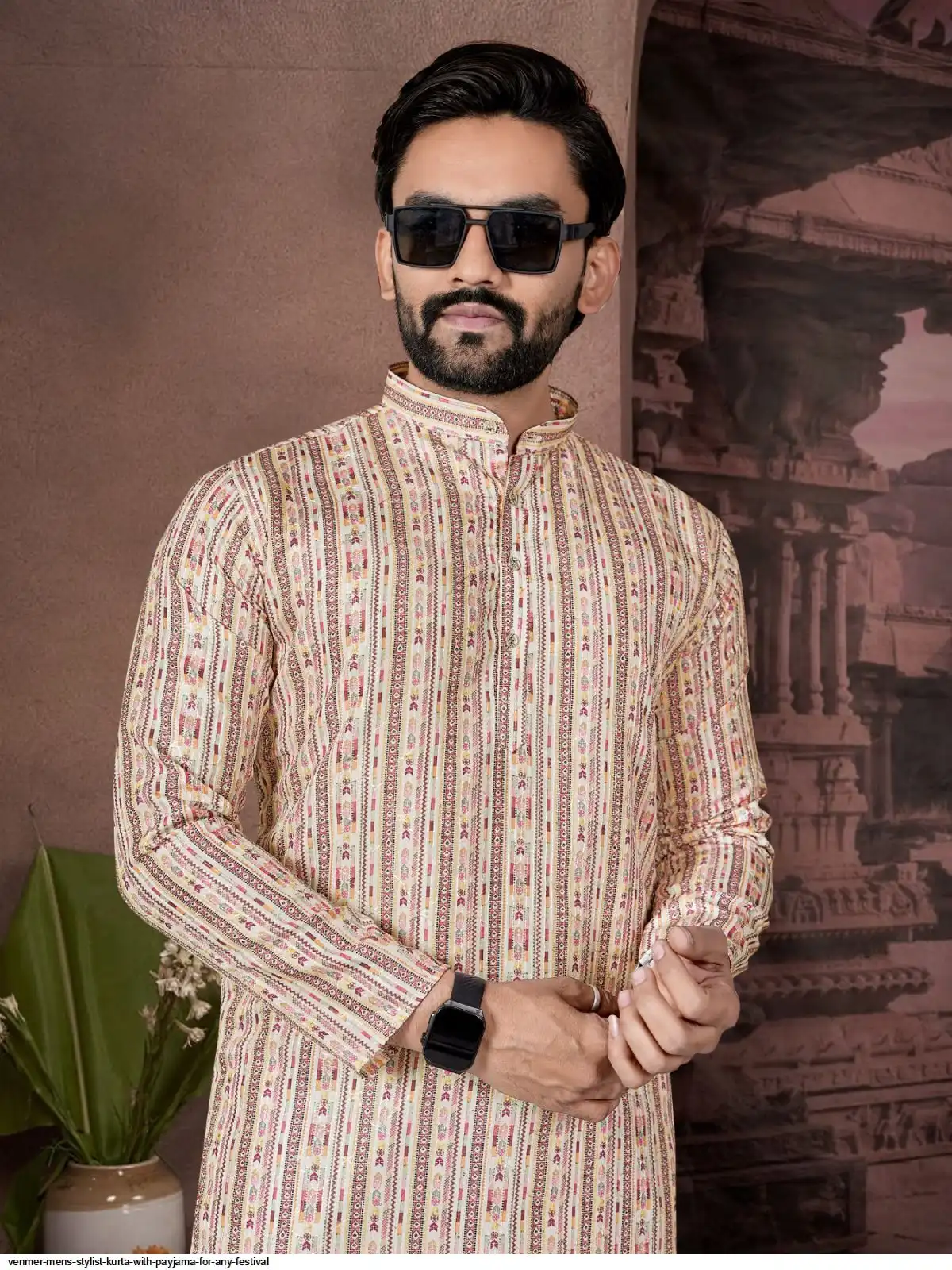 VENMER MENS STYLIST KURTA WITH PAYJAMA FOR ANY FESTIVAL B