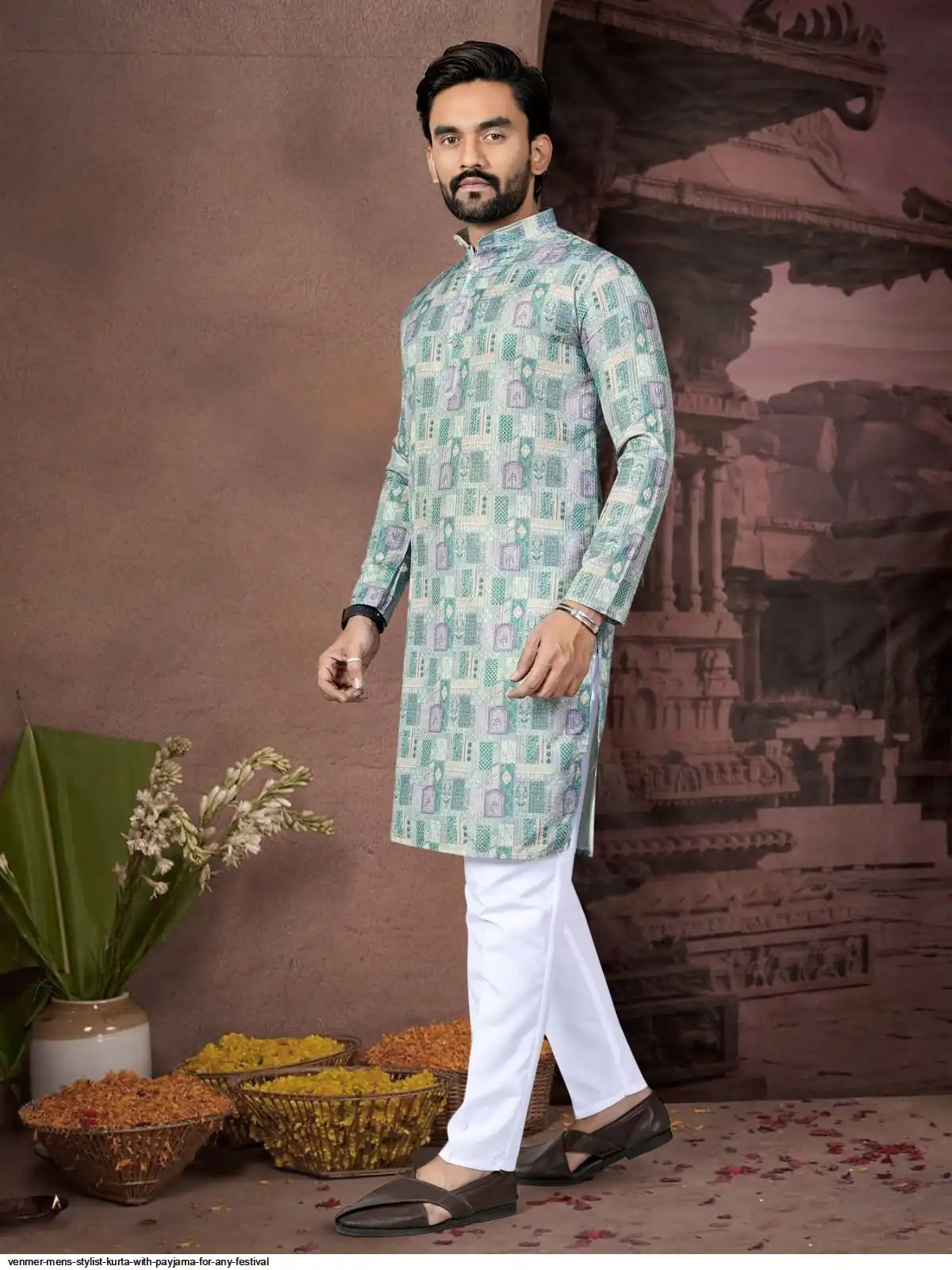 VENMER MENS STYLIST KURTA WITH PAYJAMA FOR ANY FESTIVAL E