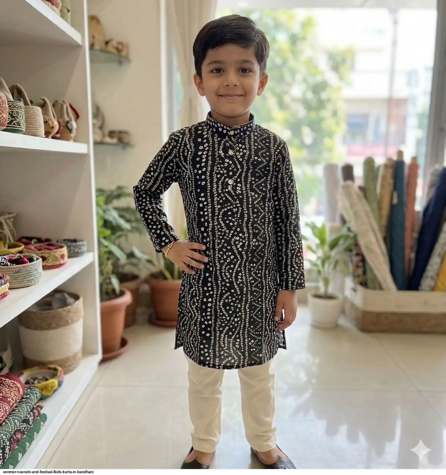 VENMER NAVRATRI AND FESTIVAL LKIDS KURTA IN BANDHANI F