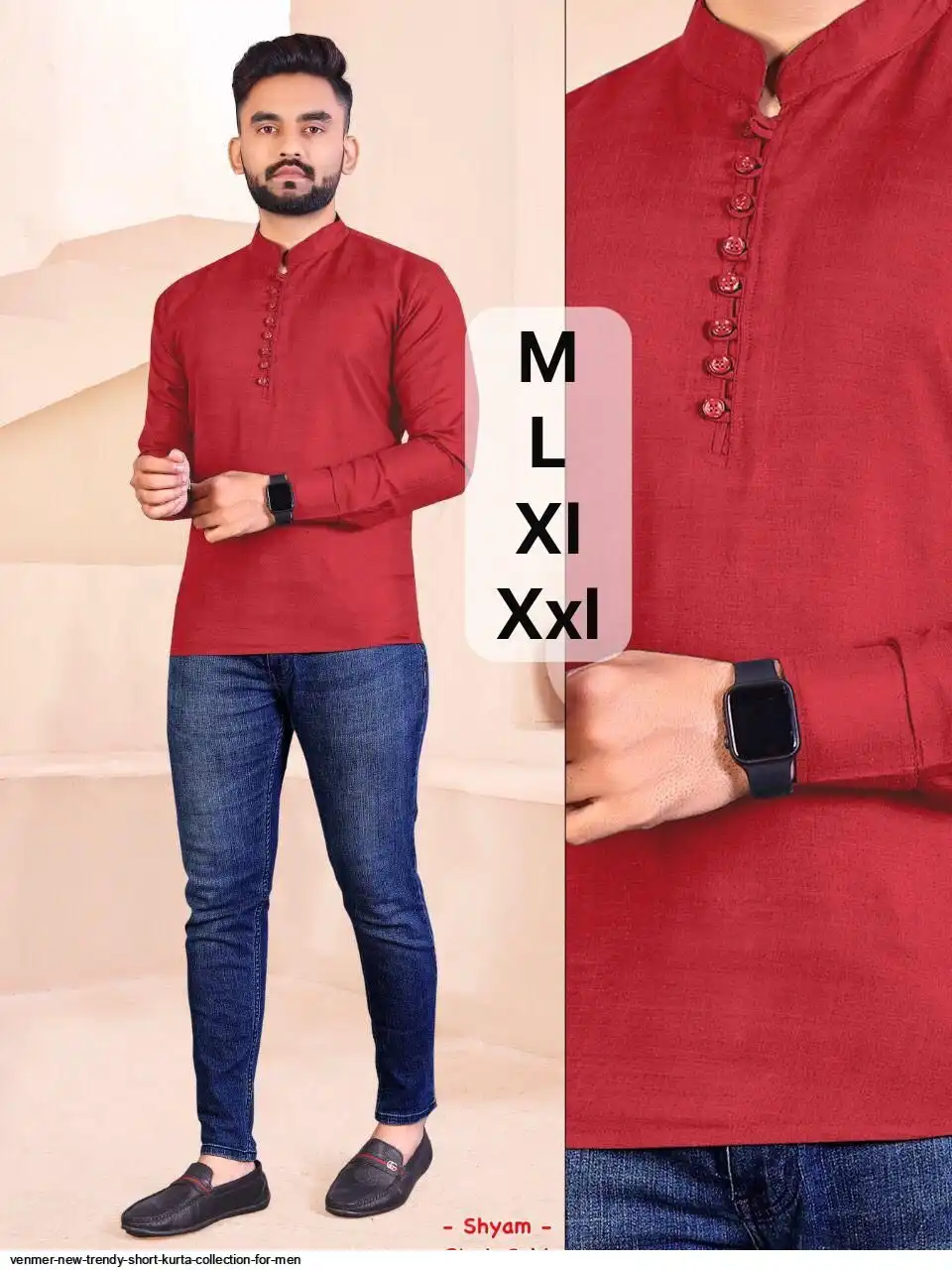 VENMER NEW TRENDY SHORT KURTA COLLECTION FOR MEN I