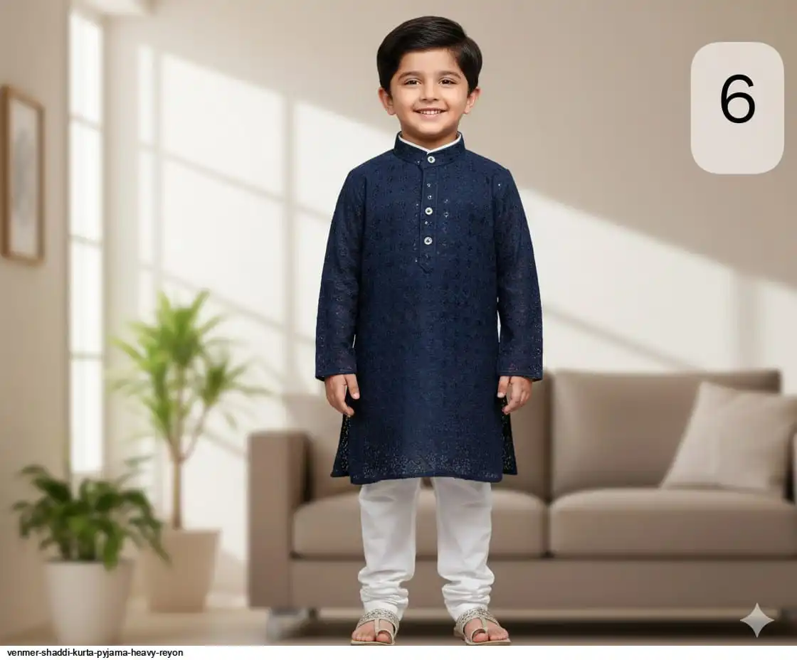 VENMER SHADDI KURTA PYJAMA HEAVY REYON 7