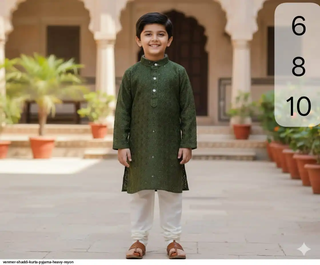 VENMER SHADDI KURTA PYJAMA HEAVY REYON 8