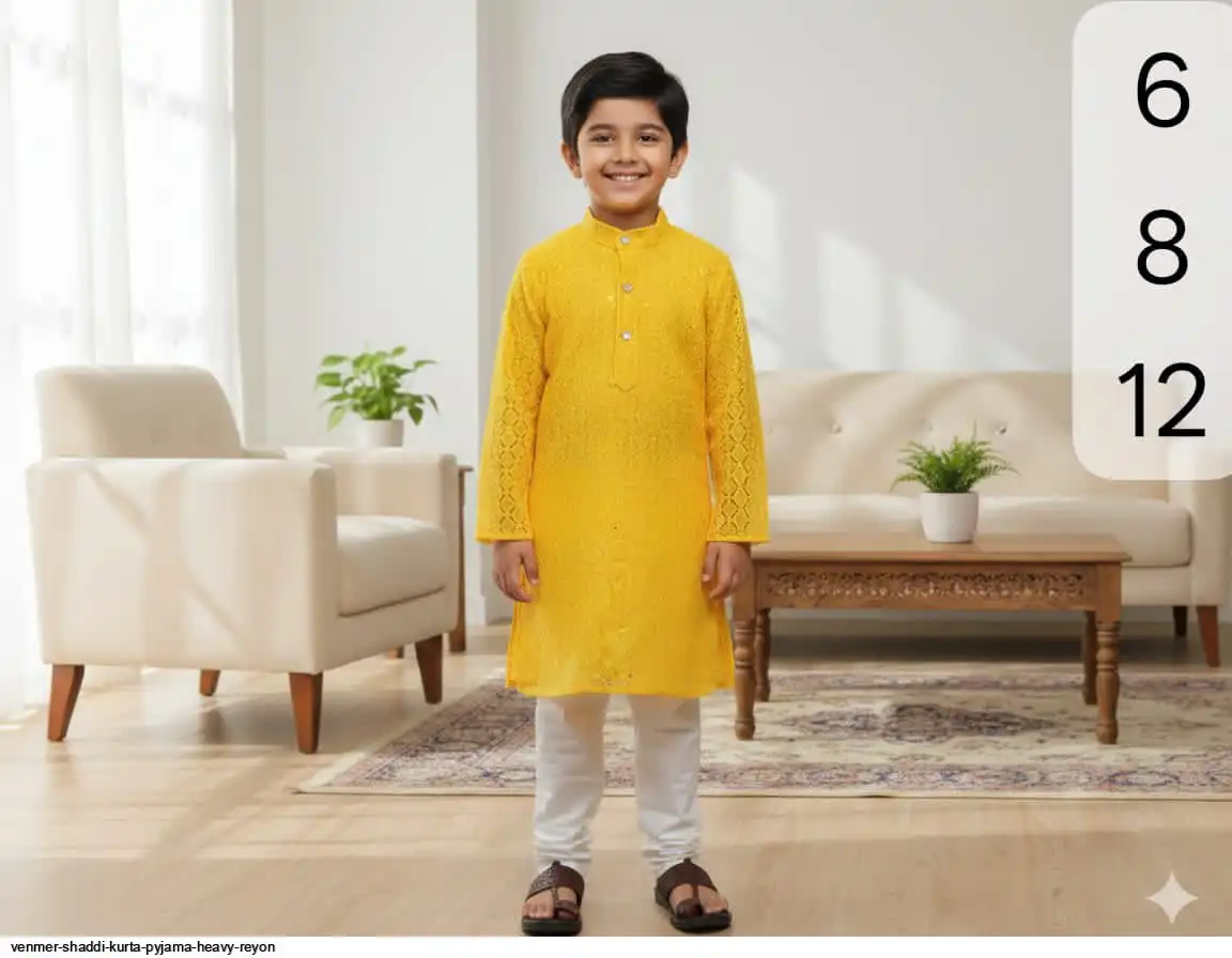 VENMER SHADDI KURTA PYJAMA HEAVY REYON 9