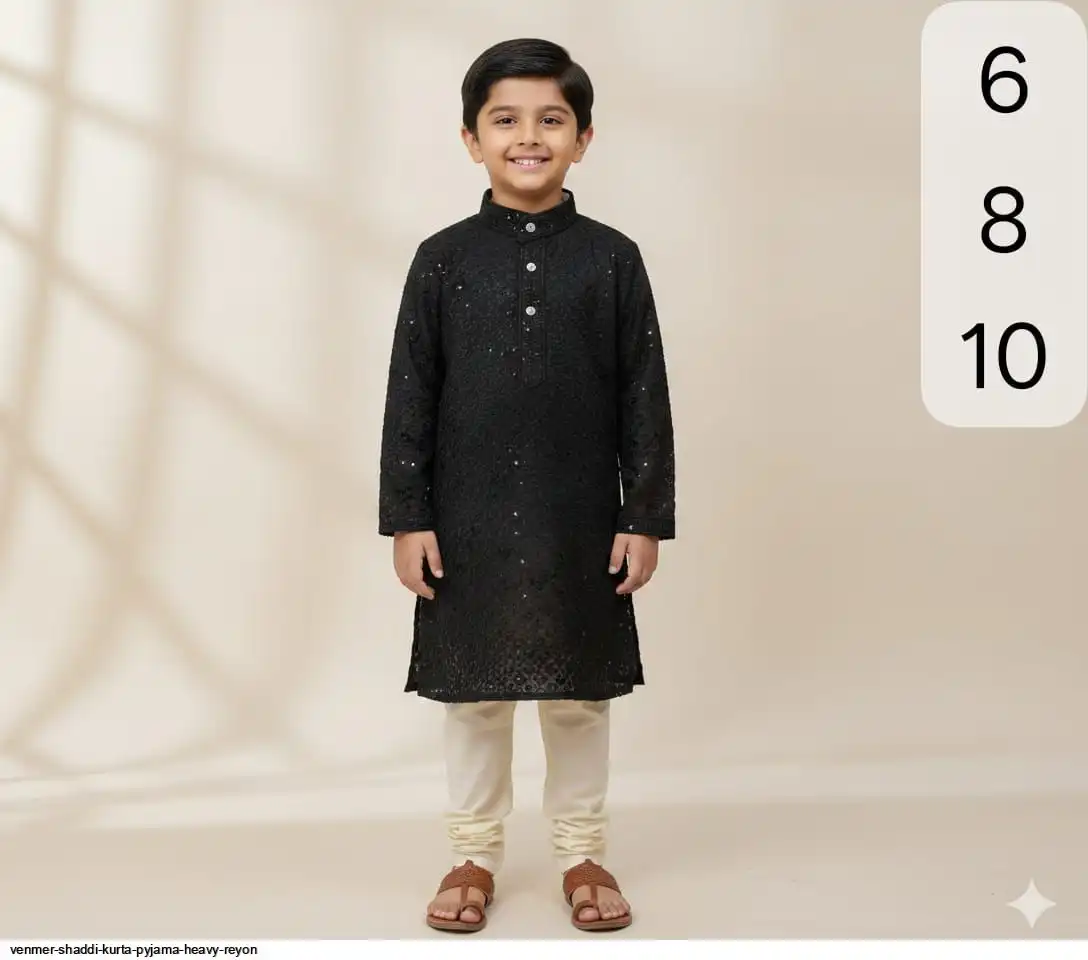 VENMER SHADDI KURTA PYJAMA HEAVY REYON 11