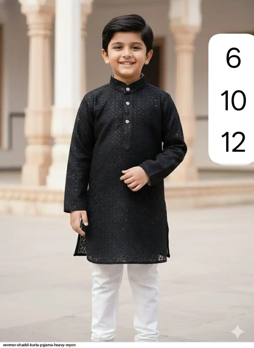 VENMER SHADDI KURTA PYJAMA HEAVY REYON 13