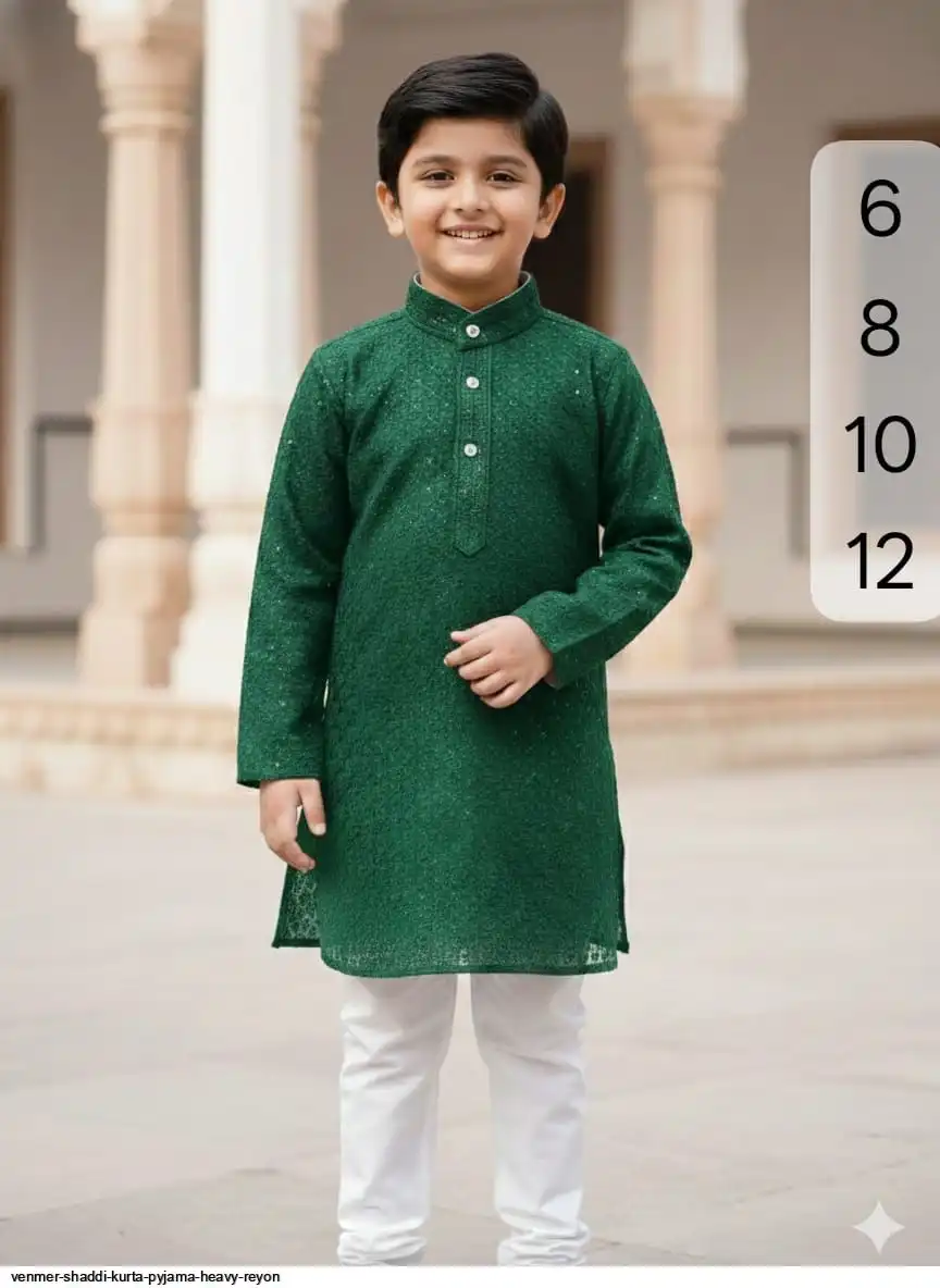 VENMER SHADDI KURTA PYJAMA HEAVY REYON 15