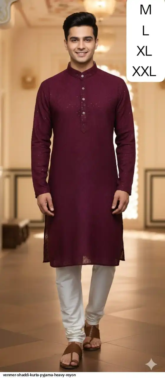 VENMER SHADDI KURTA PYJAMA HEAVY REYON 20